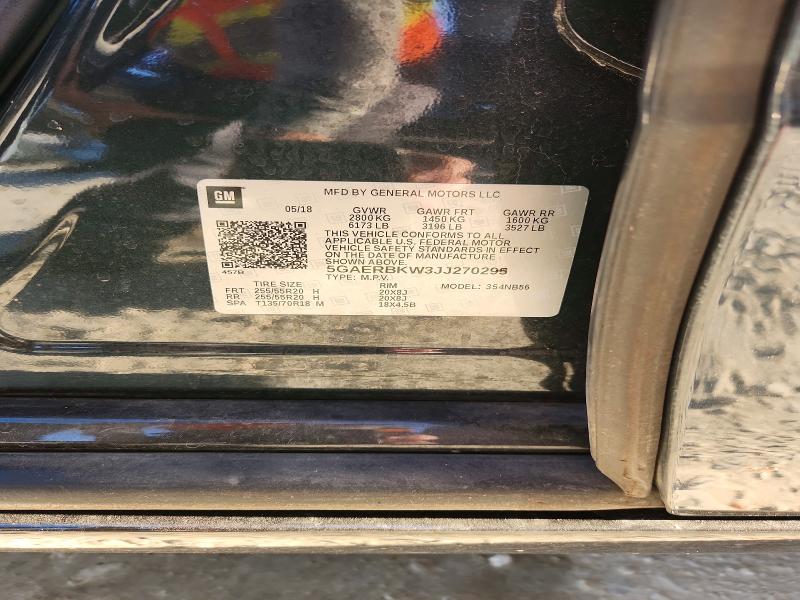 47089416 :رقم المزاد ، 5GAERBKW3JJ270295 vin ، 2018 Buick Enclave مزاد بيع