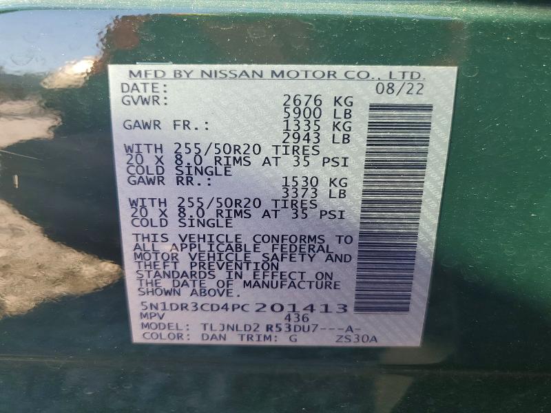 2023 Nissan Pathfinder მანქანა იყიდება აუქციონზე, vin: 5N1DR3CD4PC201413, აუქციონის ნომერი: 45879676