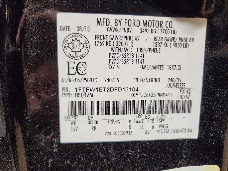Aukcja sprzedaży 2013 Ford F150, vin: 1FTFW1ET2DFD13104, numer aukcji: 47451556