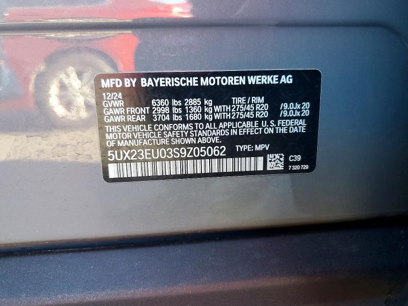 2025 Bmw X5 მანქანა იყიდება აუქციონზე, vin: 5UX23EU03S9Z05062, აუქციონის ნომერი: 46296596