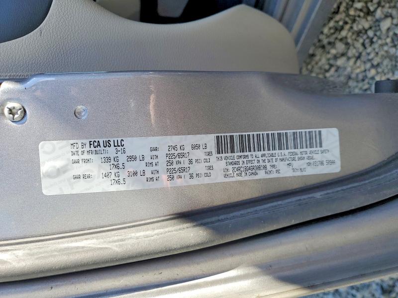 Aukcja sprzedaży 2016 Chrysler Town & Country, vin: 2C4RC1BG4GR308108, numer aukcji: 47041936