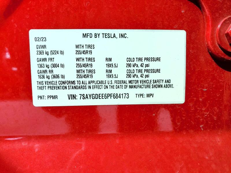 79122785 :رقم المزاد ، 7SAYGDEE6PF684173 vin ، 2023 Tesla Model Y مزاد بيع