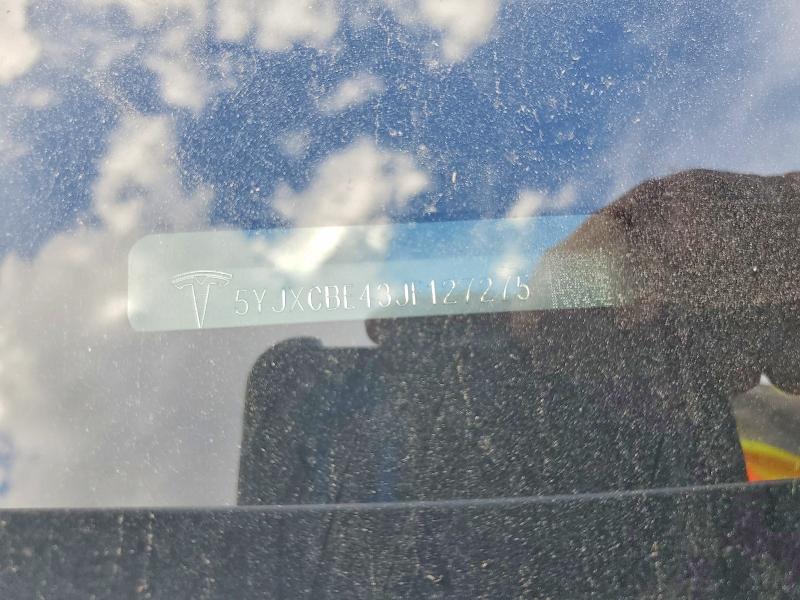 2018 Tesla Model X მანქანა იყიდება აუქციონზე, vin: 5YJXCBE43JF127275, აუქციონის ნომერი: 79839895