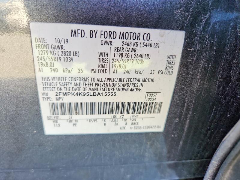 Продажа на аукционе авто 2020 Ford Edge, vin: 2FMPK4K95LBA15555, номер лота: 46439426