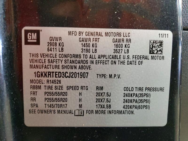 Продажа на аукционе авто 2012 Gmc Acadia, vin: 1GKKRTED3CJ201907, номер лота: 47219416