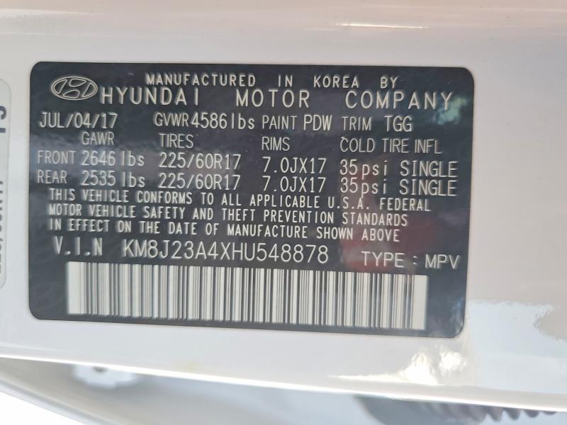 Aukcja sprzedaży 2017 Hyundai Tucson, vin: KM8J23A4XHU548878, numer aukcji: 42020056