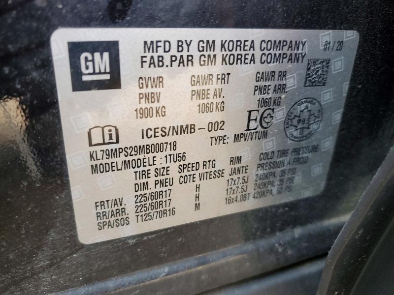 46624716 :رقم المزاد ، KL79MPS29MB000718 vin ، 2021 Chevrolet Trailblazer مزاد بيع
