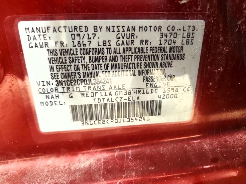 Aukcja sprzedaży 2018 Nissan Versa Note, vin: 3N1CE2CP0JL354241, numer aukcji: 46145026