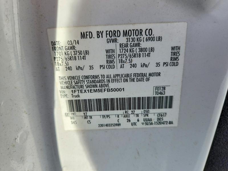 Aukcja sprzedaży 2014 Ford F150, vin: 1FTEX1EM5EFB50001, numer aukcji: 45758896