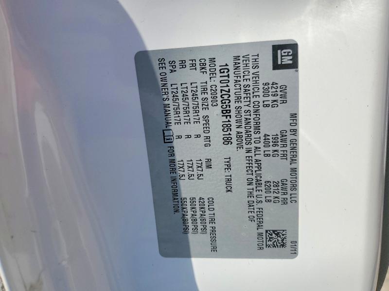 47787176 :رقم المزاد ، 1GT01ZCG5BF185186 vin ، 2011 Gmc Sierra مزاد بيع