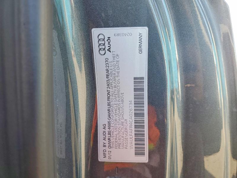 Aukcja sprzedaży 2012 Audi A5, vin: WAULFAFR4CA026734, numer aukcji: 47322876