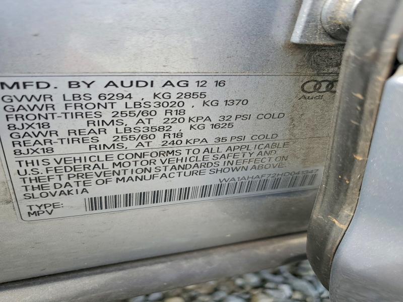 Продажа на аукционе авто 2017 Audi Q7, vin: WA1AHAF72HD041347, номер лота: 79757415