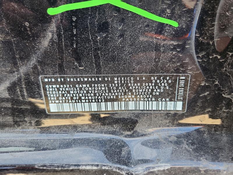 Продажа на аукционе авто 2020 Volkswagen Gti, vin: 3VW6T7AU1LM016153, номер лота: 45836076