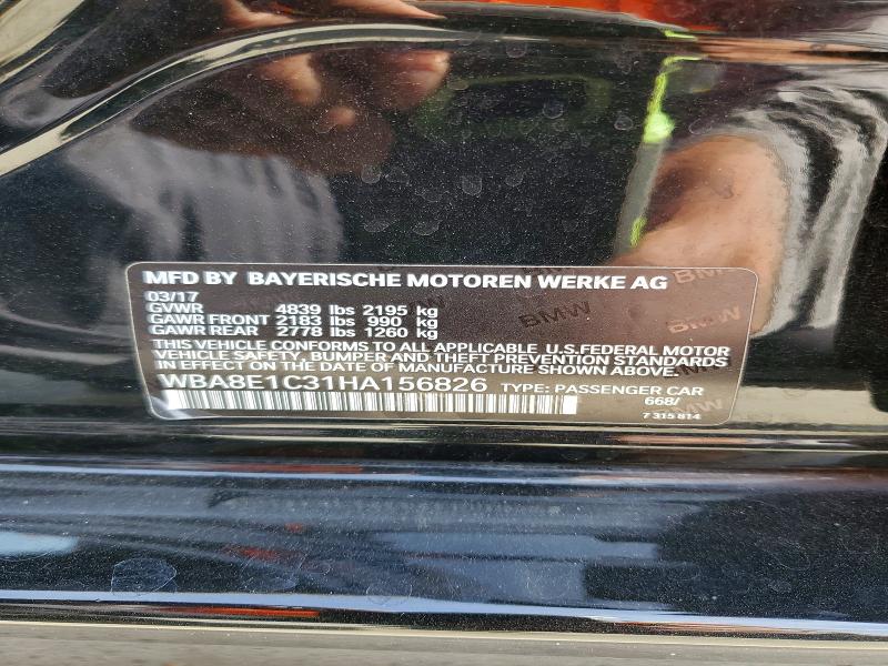 47132716 :رقم المزاد ، WBA8E1C31HA156826 vin ، 2017 Bmw 330e مزاد بيع