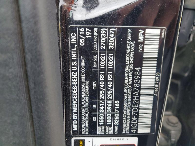 Aukcja sprzedaży 2017 Mercedes-benz Gls, vin: 4JGDF7DE2HA783984, numer aukcji: 47948856