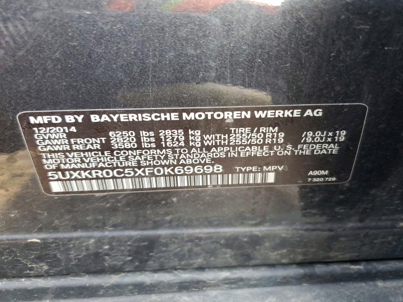 2015 Bmw X5 მანქანა იყიდება აუქციონზე, vin: 5UXKR0C5XF0K69698, აუქციონის ნომერი: 47468436