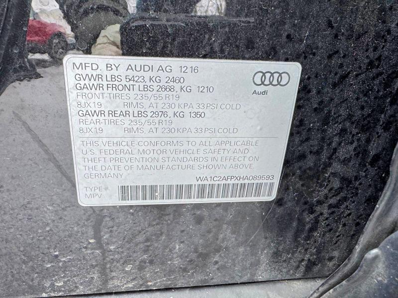 Продажа на аукционе авто 2017 Audi Q5, vin: WA1C2AFPXHA089593, номер лота: 47402526