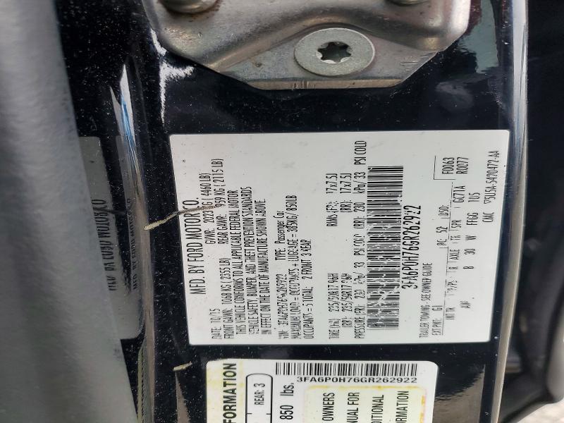 46324776 :رقم المزاد ، 3FA6P0H76GR262922 vin ، 2016 Ford Fusion مزاد بيع