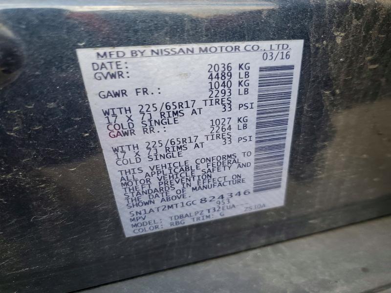 Продаж на аукціоні авто 2016 Nissan Rogue, vin: 5N1AT2MT1GC824346, номер лоту: 79110215