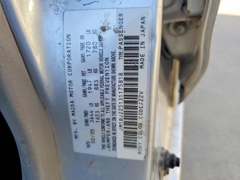 46329256 :رقم المزاد ، JM1BJ225131175818 vin ، 2003 Mazda Protege مزاد بيع