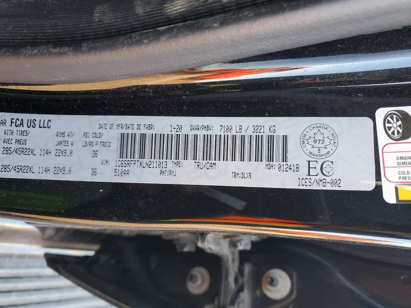 Продажа на аукционе авто 2020 Ram 1500, vin: 1C6SRFPTXLN211013, номер лота: 79988895