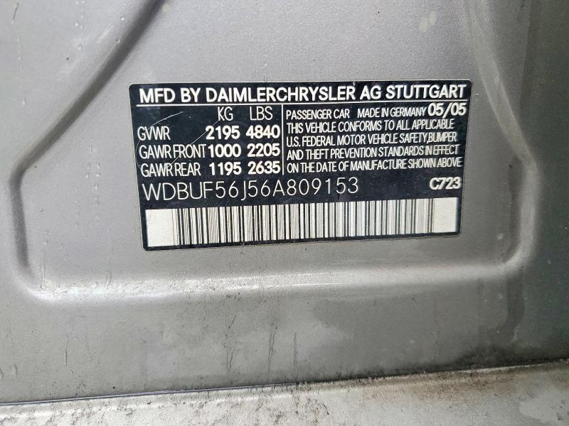 2006 Mercedes-benz E მანქანა იყიდება აუქციონზე, vin: WDBUF56J56A809153, აუქციონის ნომერი: 46028986