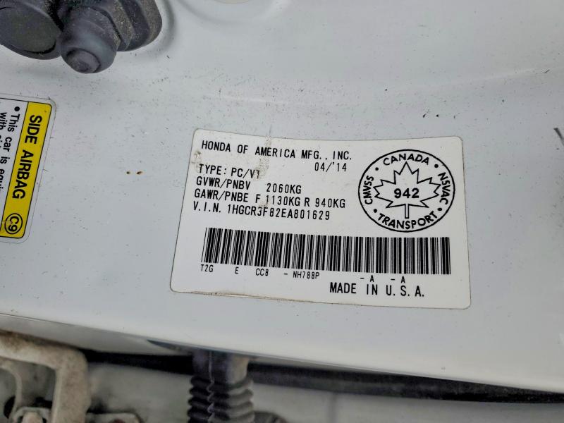 Продаж на аукціоні авто 2014 Honda Accord, vin: 1HGCR3F82EA801629, номер лоту: 79068725