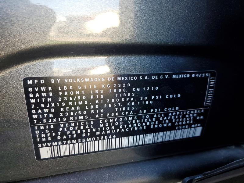Aukcja sprzedaży 2025 Volkswagen Tiguan, vin: 3VVMR7RM2SM012044, numer aukcji: 41785396