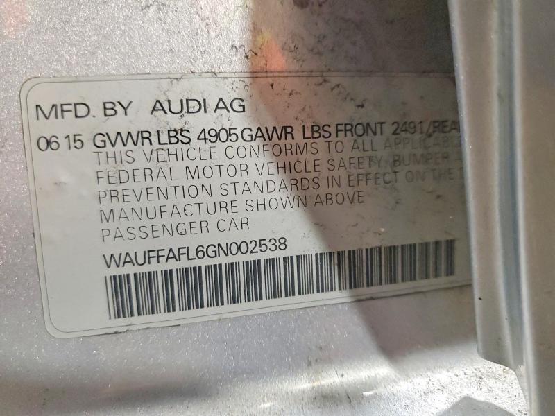 Aukcja sprzedaży 2016 Audi A4, vin: WAUFFAFL6GN002538, numer aukcji: 46321696