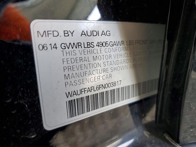46870556 :رقم المزاد ، WAUFFAFL6FN003817 vin ، 2015 Audi A4 مزاد بيع