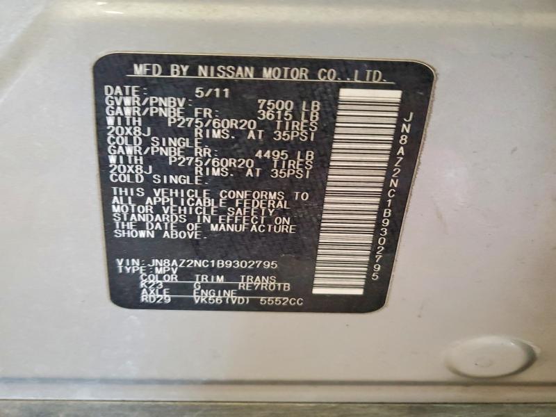 Продаж на аукціоні авто 2011 Infiniti Qx56, vin: JN8AZ2NC1B9302795, номер лоту: 48290386