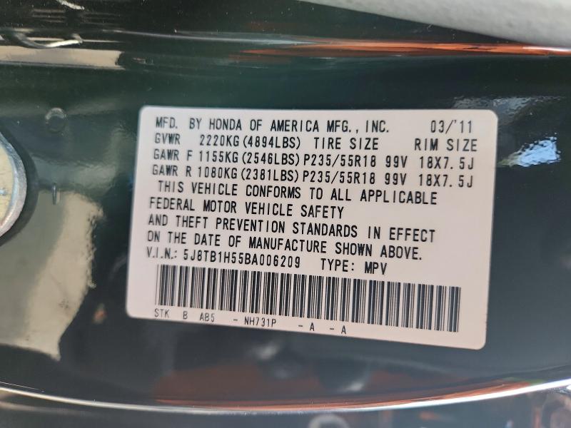 Aukcja sprzedaży 2011 Acura Rdx, vin: 5J8TB1H55BA006209, numer aukcji: 47230936