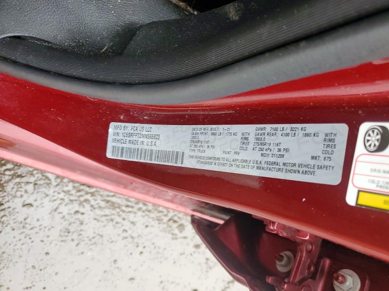 Aukcja sprzedaży 2021 Ram 1500, vin: 1C6SRFFT2MN565823, numer aukcji: 41794266