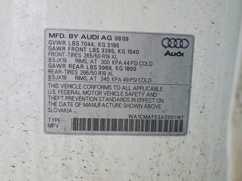 47514556 :رقم المزاد ، WA1CMAFE3AD001187 vin ، 2010 Audi Q7 مزاد بيع