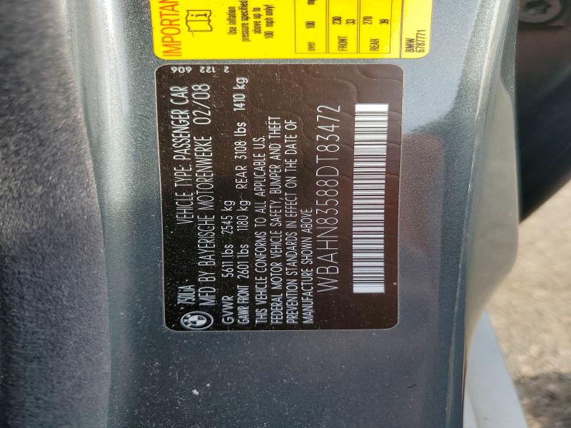 47659496 :رقم المزاد ، WBAHN83588DT83472 vin ، 2008 Bmw 750 مزاد بيع