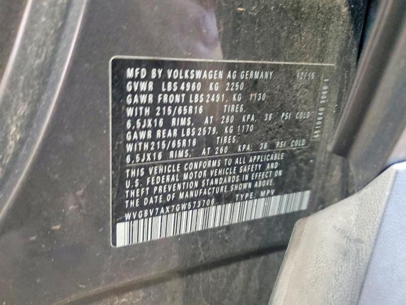 Aukcja sprzedaży 2016 Volkswagen Tiguan, vin: WVGBV7AX7GW573706, numer aukcji: 46900026