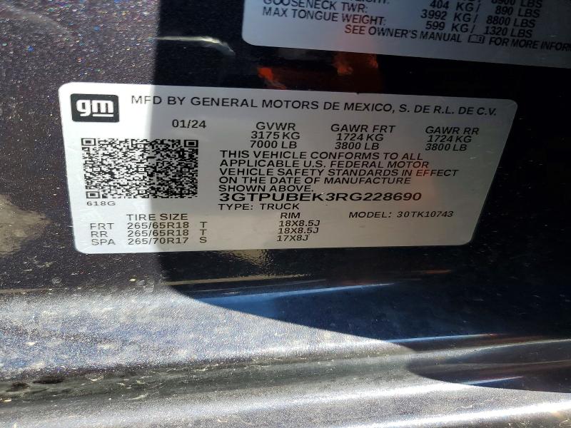 Продажа на аукционе авто 2024 Gmc Sierra, vin: 3GTPUBEK3RG228690, номер лота: 47464596