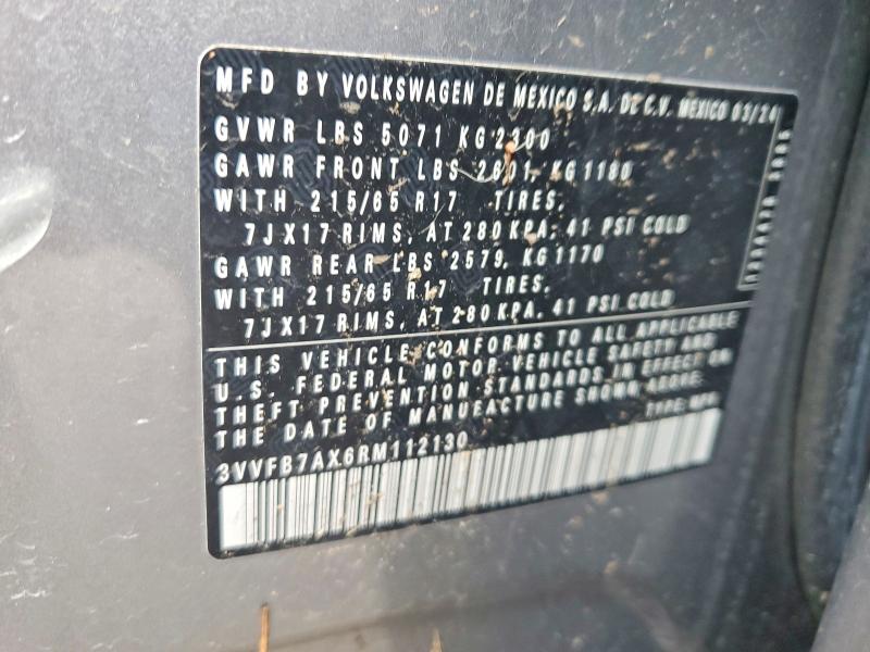 Продажа на аукционе авто 2024 Volkswagen Tiguan, vin: 3VVFB7AX6RM112130, номер лота: 45879776