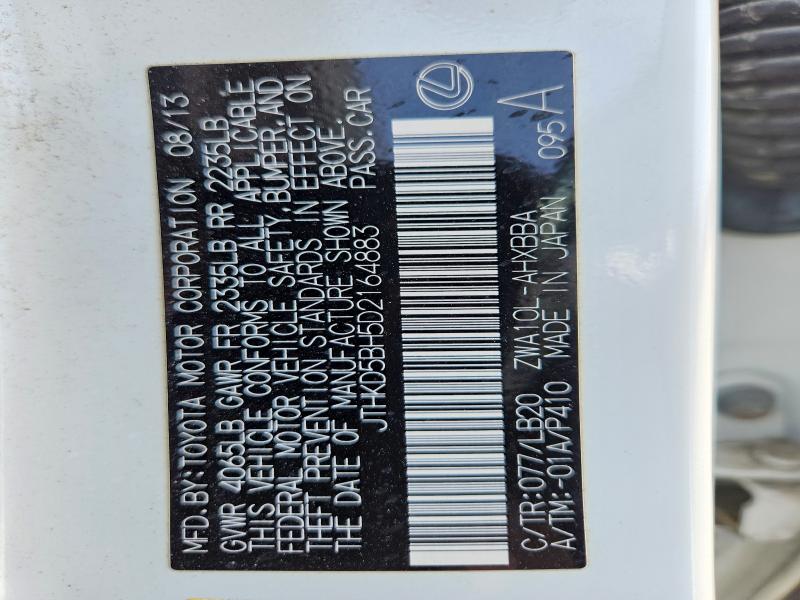 Продаж на аукціоні авто 2013 Lexus Ct 200h, vin: JTHKD5BH5D2164883, номер лоту: 47749826