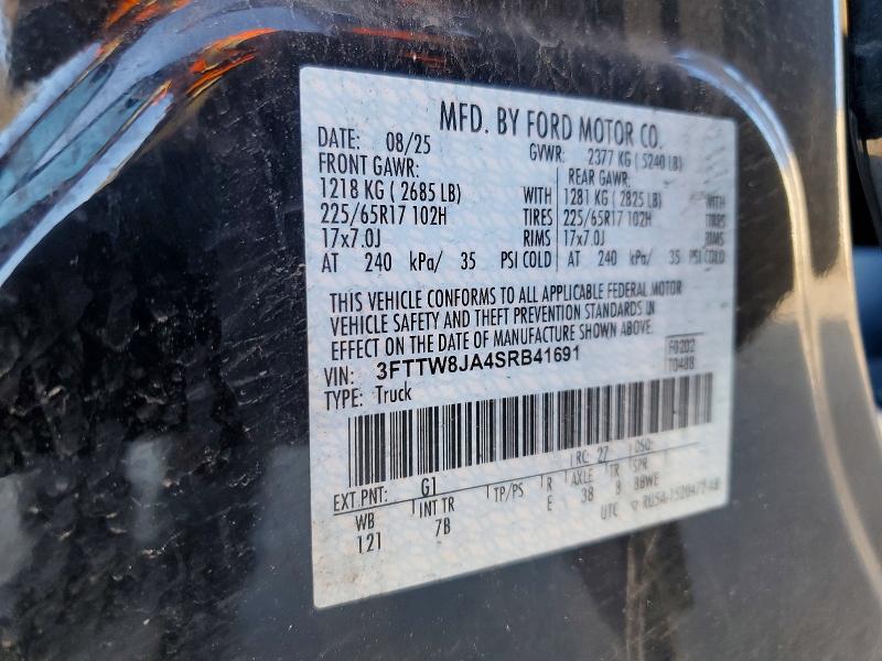 79641875 :رقم المزاد ، 3FTTW8JA4SRB41691 vin ، 2025 Ford Maverick مزاد بيع