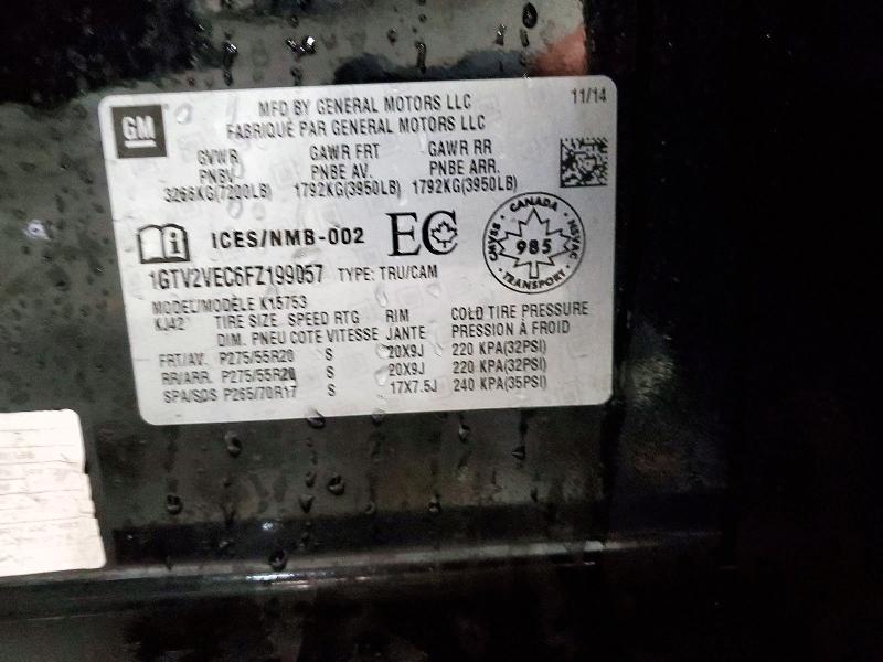 Продажа на аукционе авто 2015 Gmc Sierra, vin: 1GTV2VEC6FZ199057, номер лота: 41829086