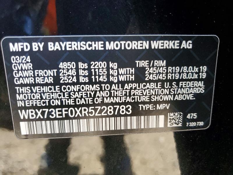 46198306 :رقم المزاد ، WBX73EF0XR5Z28783 vin ، 2024 Bmw X1 مزاد بيع