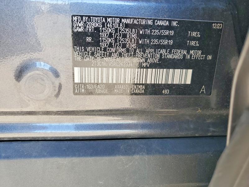 Aukcja sprzedaży 2024 Toyota Rav4, vin: 2T3C1RFV5RC262334, numer aukcji: 46765236