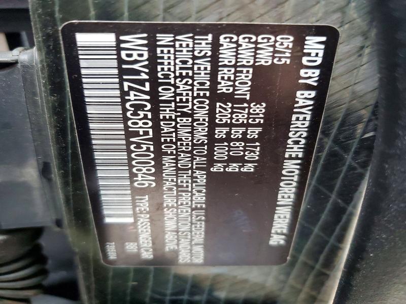 Продаж на аукціоні авто 2015 Bmw I3, vin: WBY1Z4C58FV500846, номер лоту: 79833035