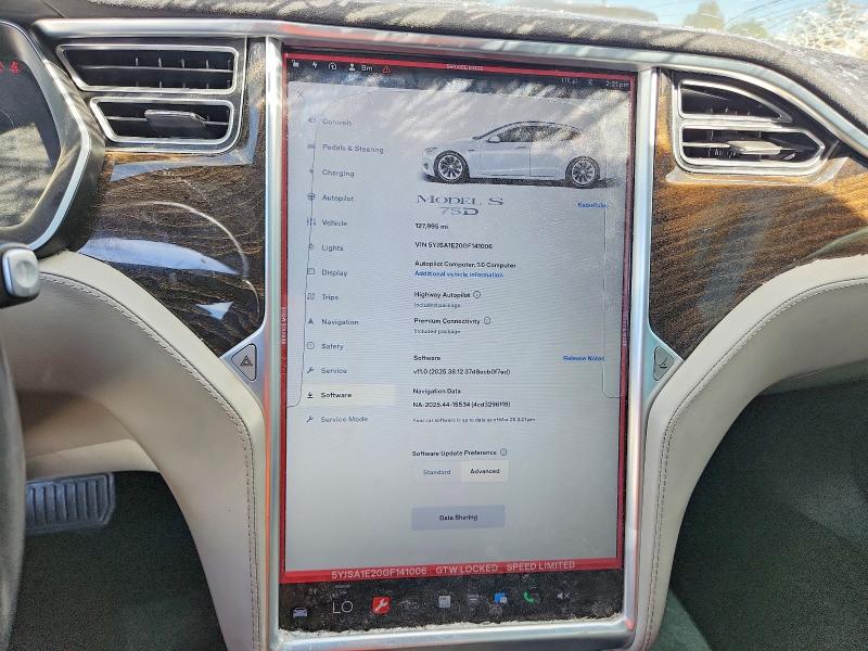 47630026 :رقم المزاد ، 5YJSA1E20GF141006 vin ، 2016 Tesla Model S مزاد بيع