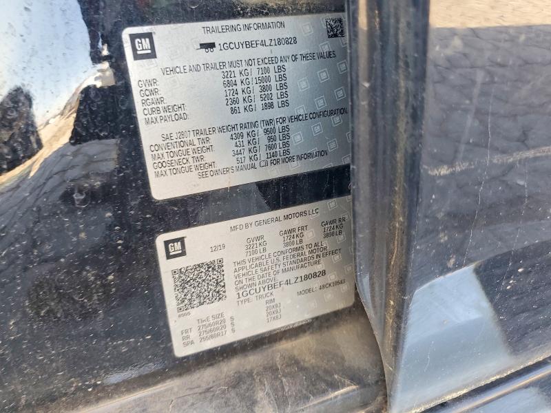Продаж на аукціоні авто 2020 Chevrolet Silverado, vin: 1GCUYBEF4LZ180828, номер лоту: 46441636
