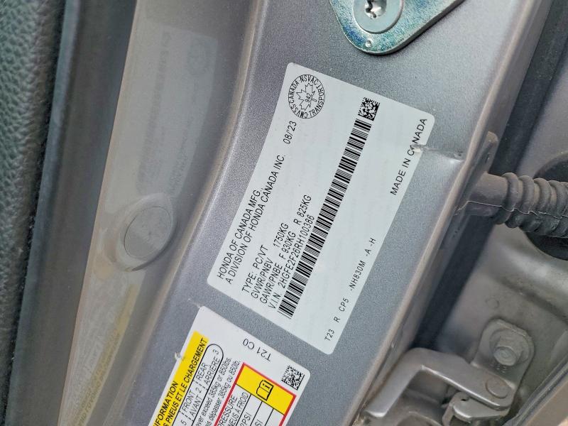 Aukcja sprzedaży 2024 Honda Civic, vin: 2HGFE2F26RH100386, numer aukcji: 78234955