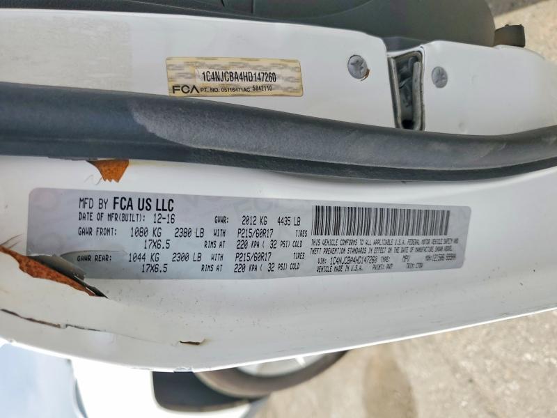 Aukcja sprzedaży 2017 Jeep Compass, vin: 1C4NJCBA4HD147260, numer aukcji: 46087546