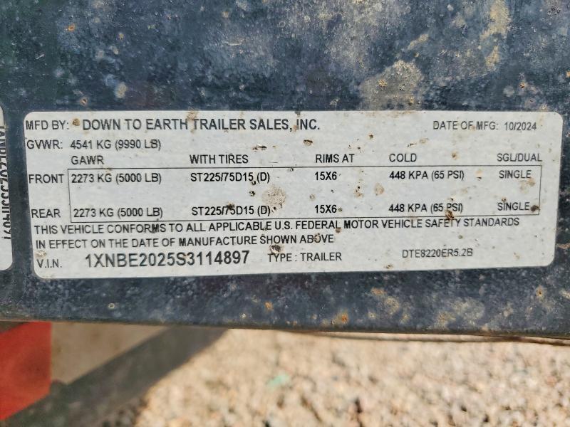 41780176 :رقم المزاد ، 1XNBE2025S3114897 vin ، 2025 Down 2 Earth Bumper Pull Heavy Duty Dump مزاد بيع