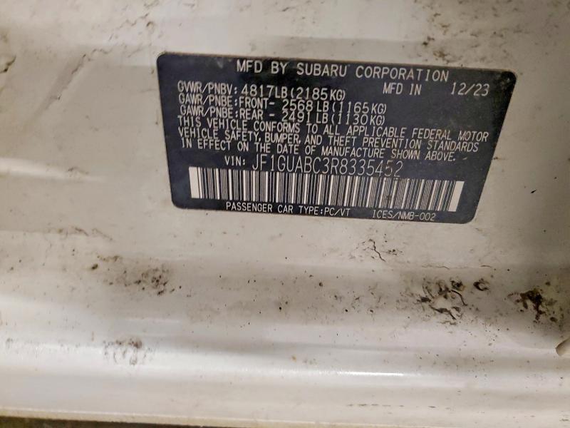 2024 Subaru Impreza მანქანა იყიდება აუქციონზე, vin: JF1GUABC3R8335452, აუქციონის ნომერი: 46749776